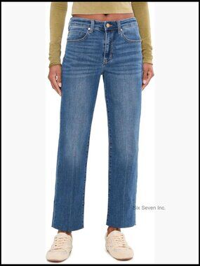 28" Kennedy Mid-Rise Crop Straight Leg Jeans with Blind Hem